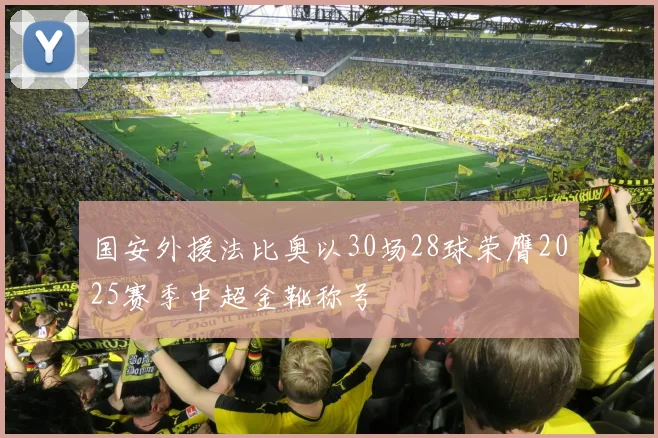 国安外援法比奥以30场28球荣膺2025赛季中超金靴称号